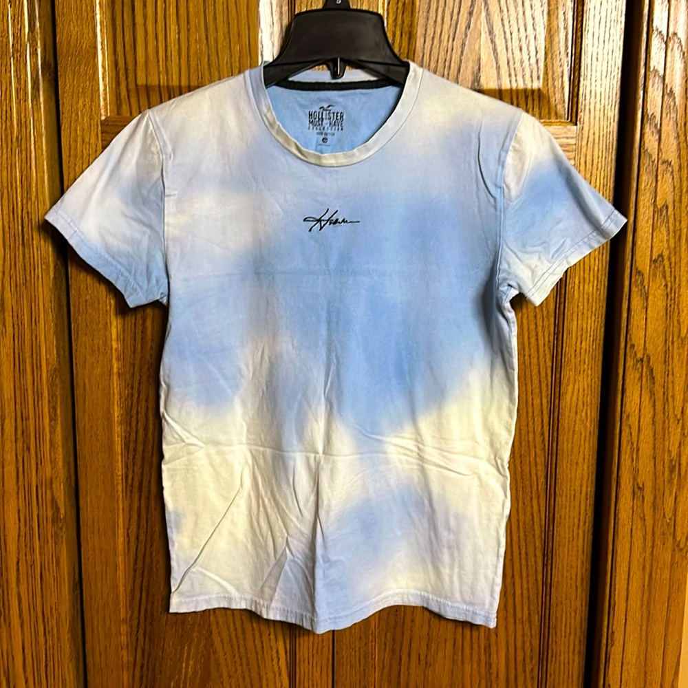 Men’s Blue/white Tie Dye Hollister T-Shirt - Xsmall